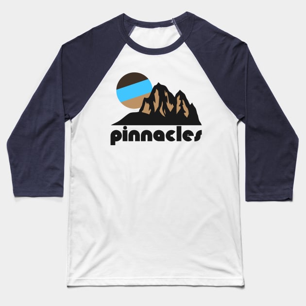 Retro Pinnacles ))(( Tourist Souvenir National Park Design Baseball T-Shirt by darklordpug